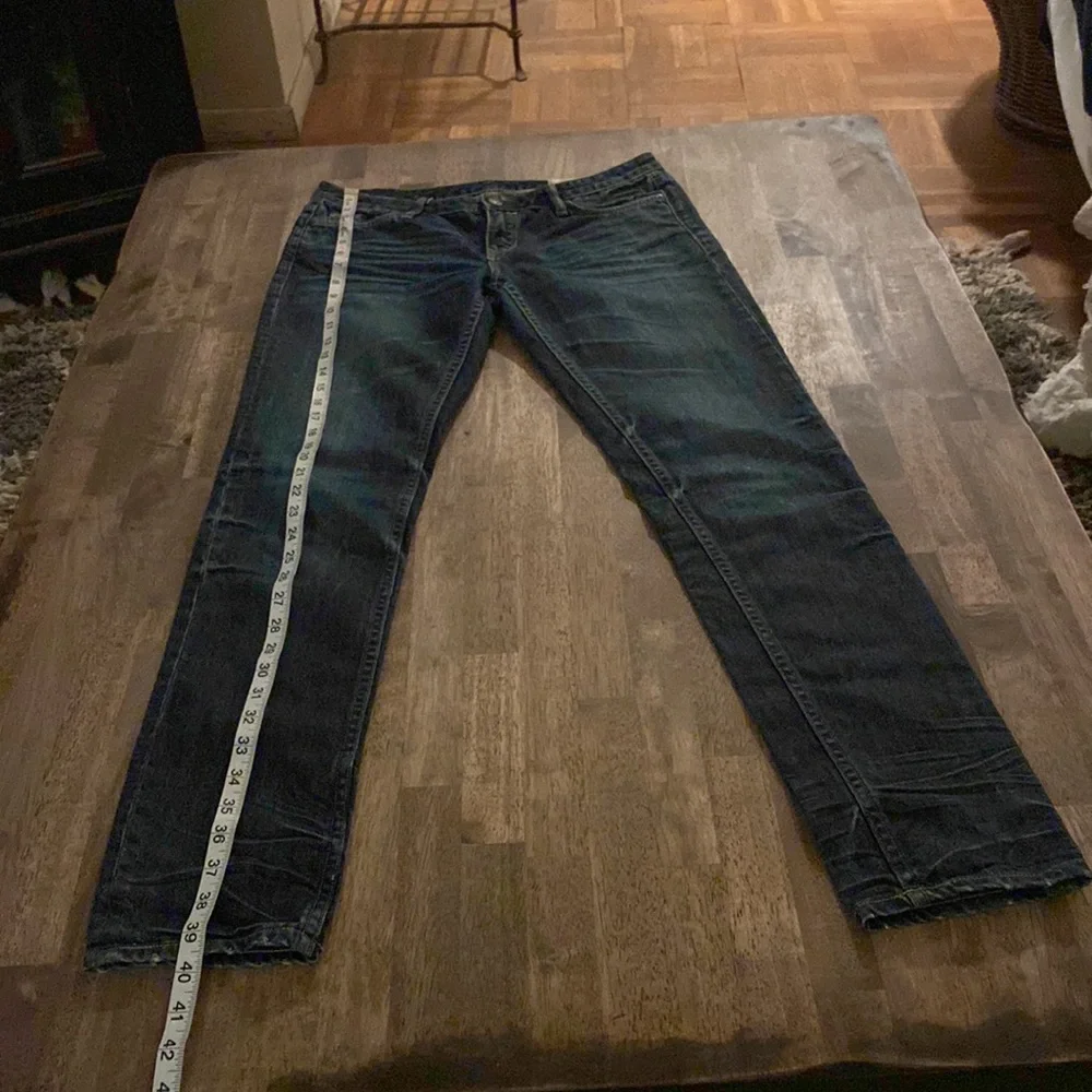 All Saints Spitalfields Jack’s Place skinny dark blue jeans from Neiman Marcus